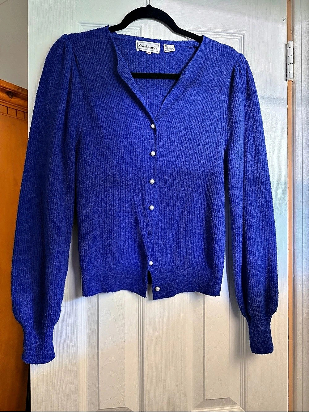 Vintage Stitchworks Cobalt Blue Cardigan